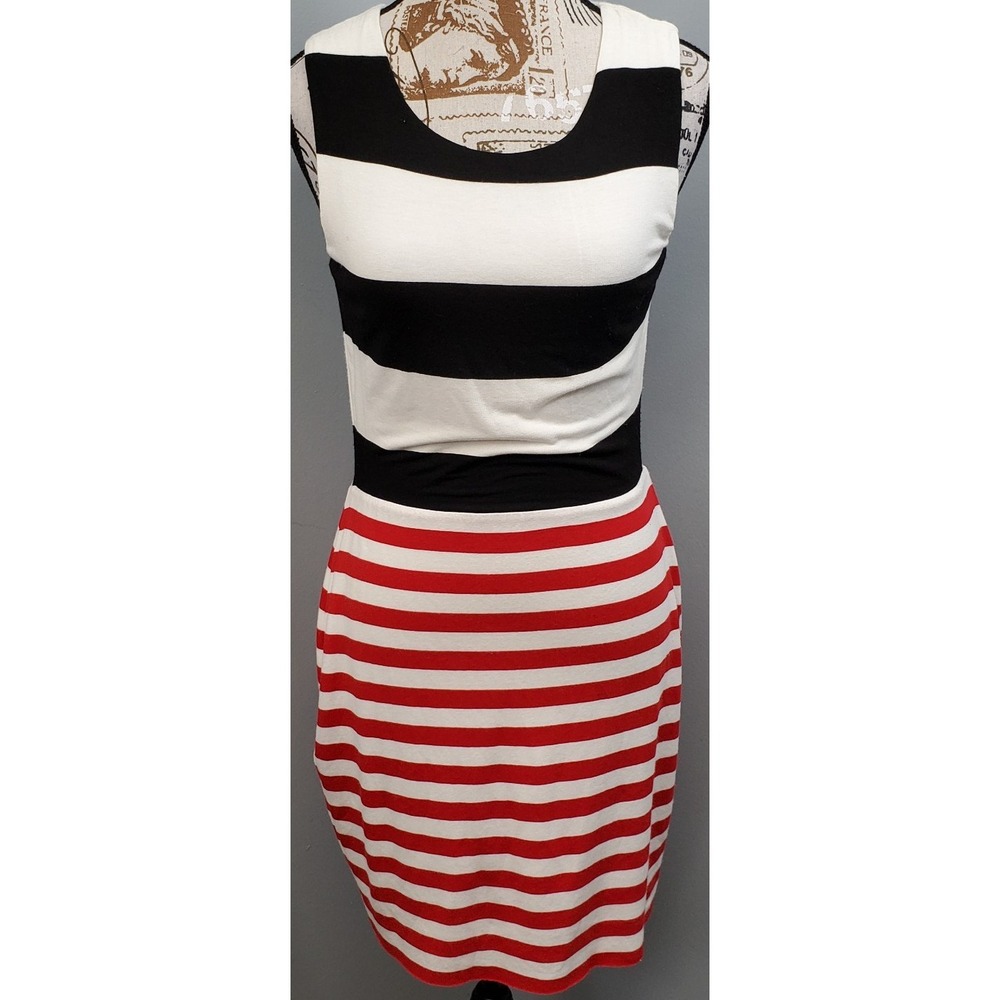 Bailey 44 Bodycon Dress Womens M Multi Striped Sleeveless Delight Knit Stretchy